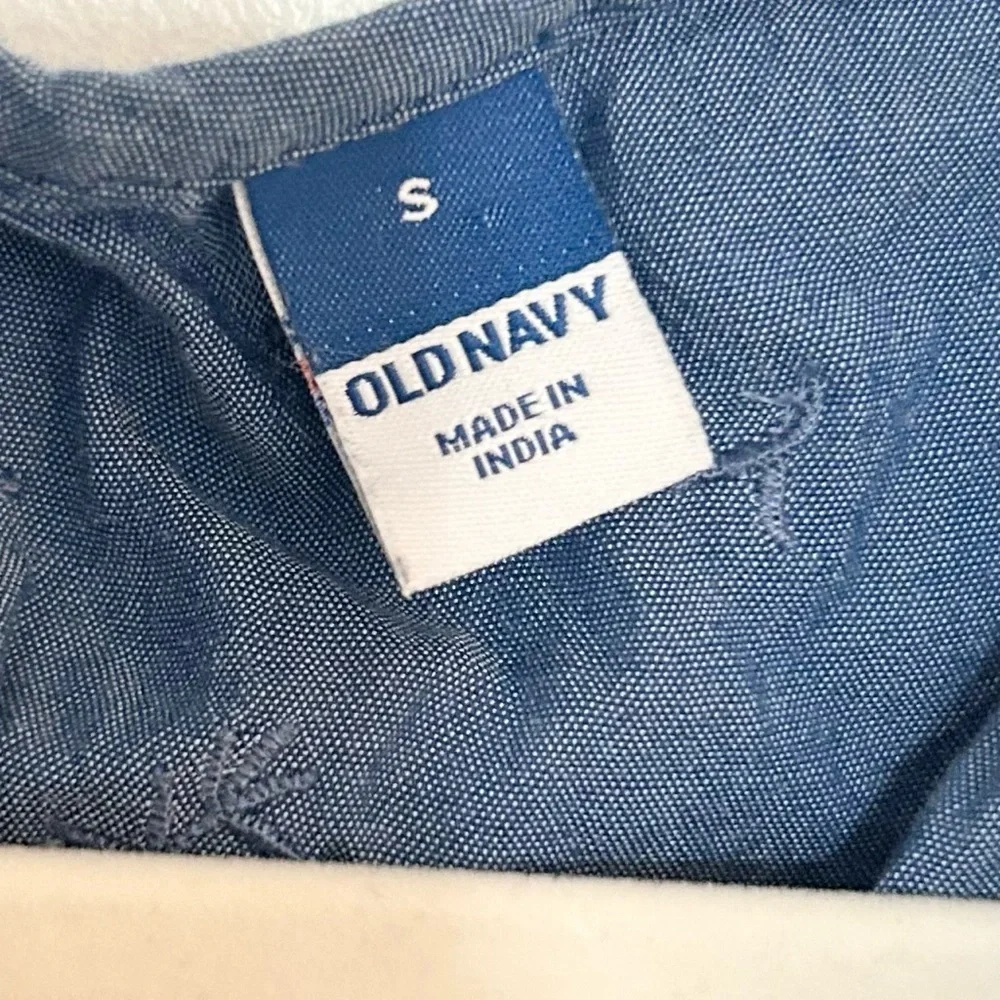 Old Navy Blue Tiered Buttoned Sundress - Picture 4 of 6
